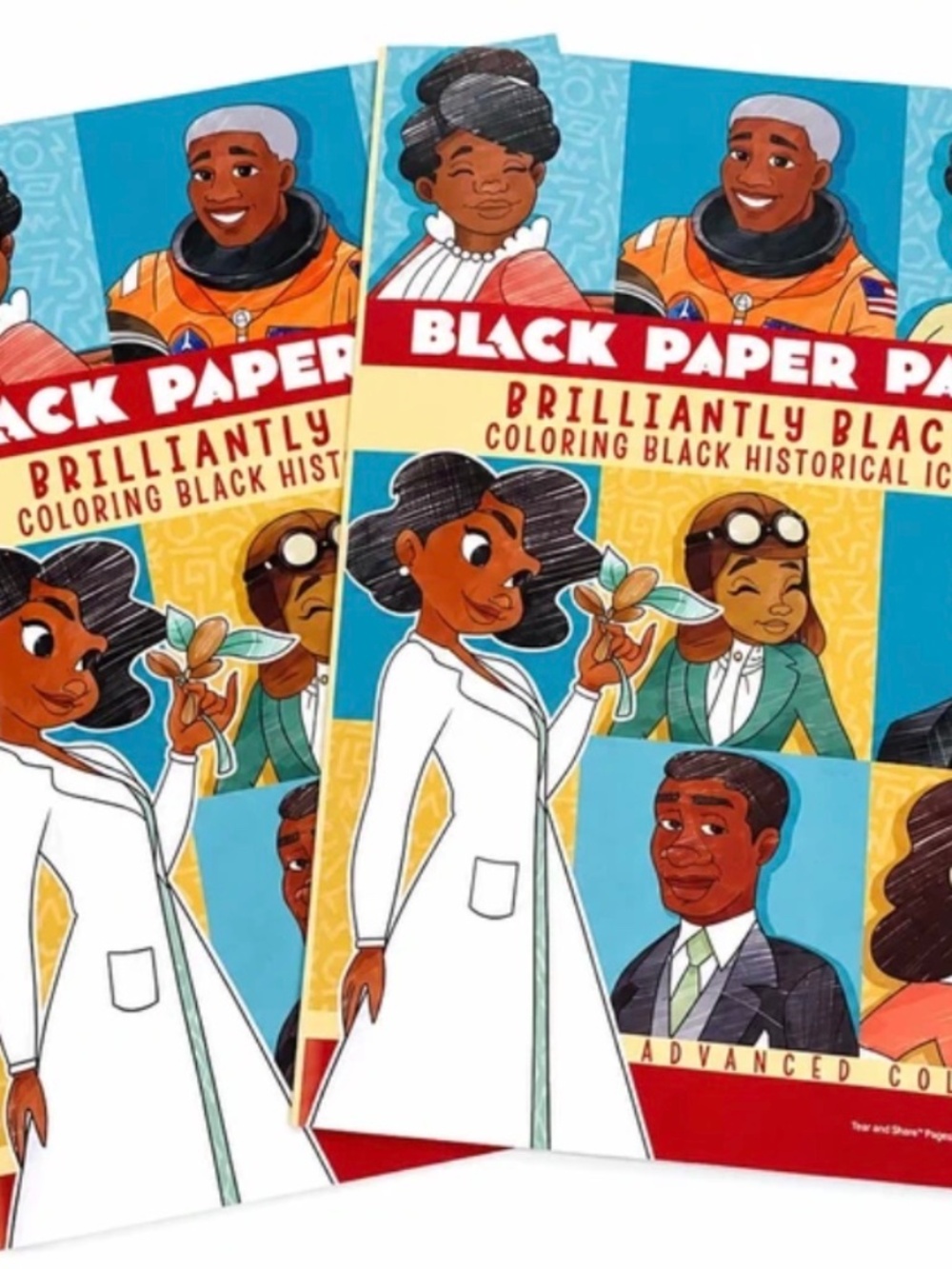 Black Paper Party Black History Coloring Books Lot of 2 New Bendon 32 Pages